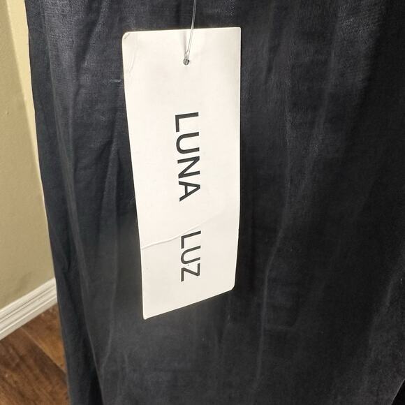 Luna Luz Dress Midi New w Tags Women S Cotton/Silk/Spandex, Black, Charcoal goth - Picture 8 of 11